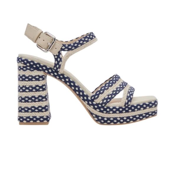 NWT DOLCE VITA ANISSA JUTE PLATFORM SANDAL WEDGES IN NAVY WOMENS SIZE 9 - Picture 7 of 8